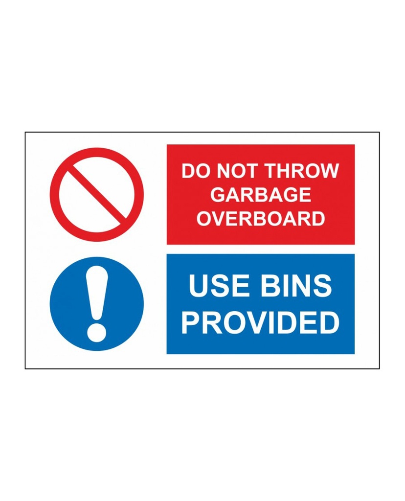 Do Not Throw Garbage Overboard | SafetySigns.mu